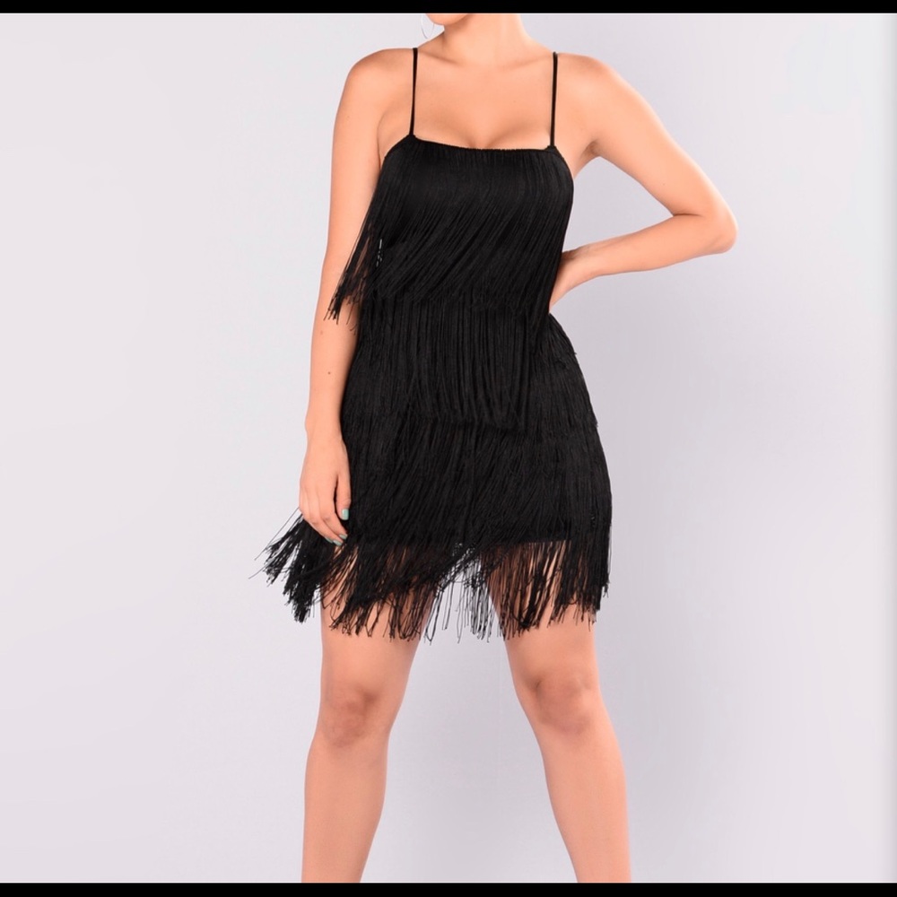 Black Fringe Dress